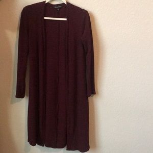 maroon cardigan